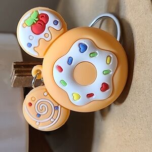 Mickey Mouse Donut Keychain Disney Parks Food Keyring Bag‎ Charm